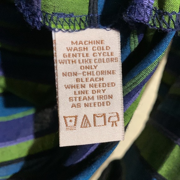 c.l.o.t.h.e.s Jacket Blazer XL Navy Blue Green Stripes 3/4 Sleeve Front Buttons - Picture 6 of 14